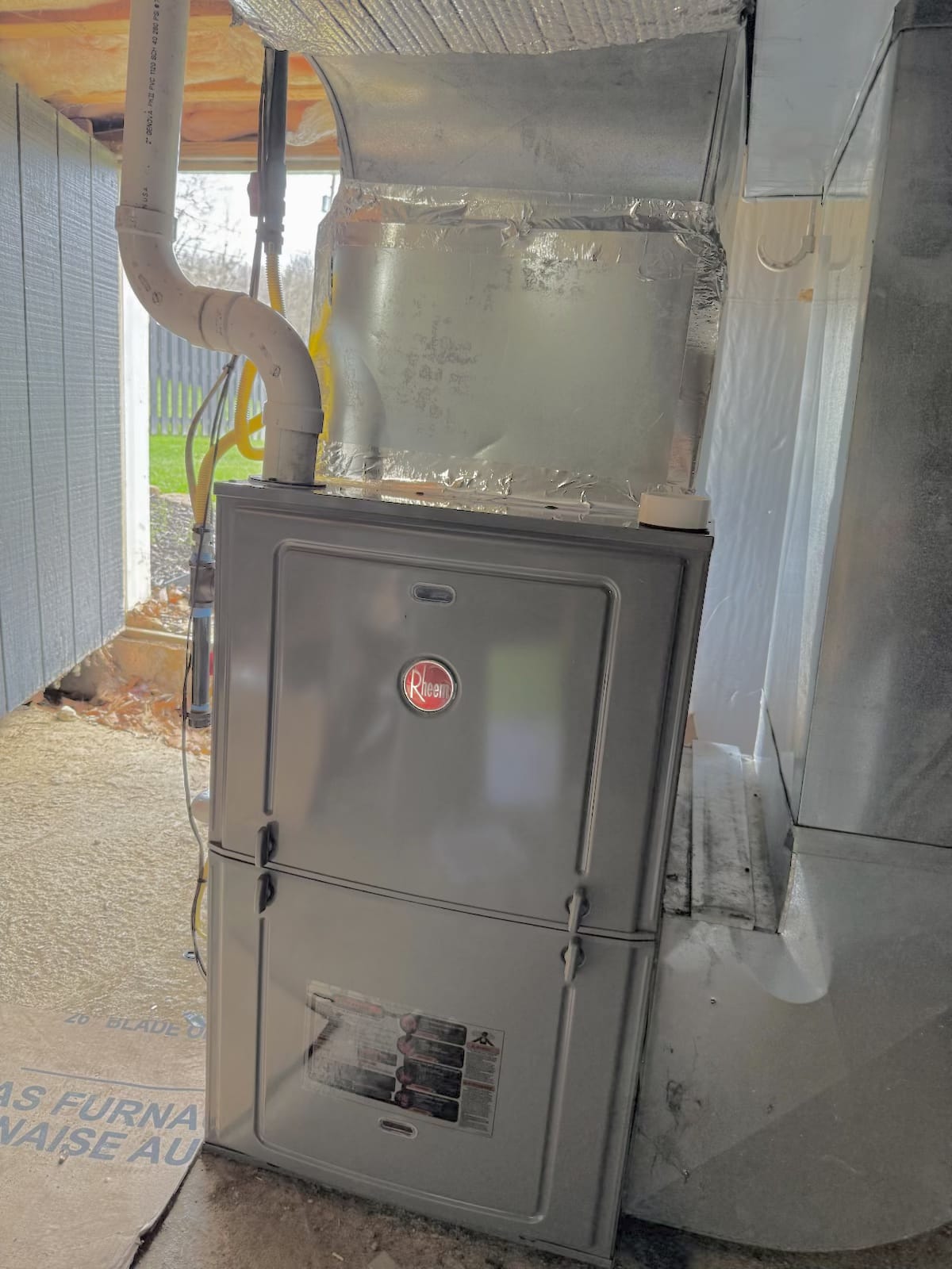 Rheem gas furnace installation